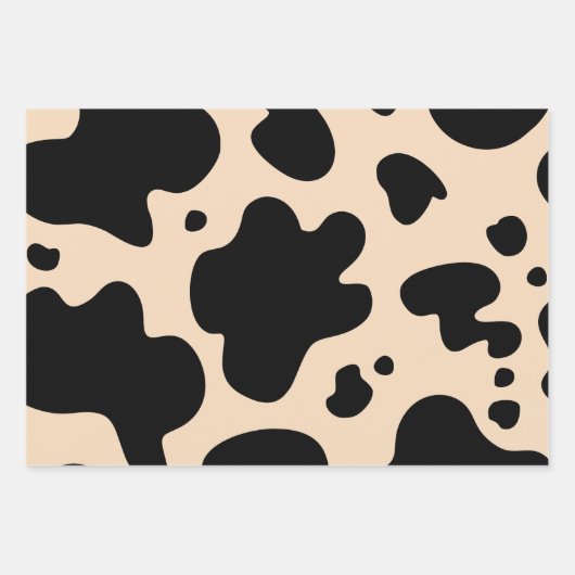 Niedliche Kuhdruckpapierblätter Geschenkpapier Set (Vorderseite)