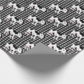 Niedliche Kühe auf Gingham Geschenkpapier (Ecke)
