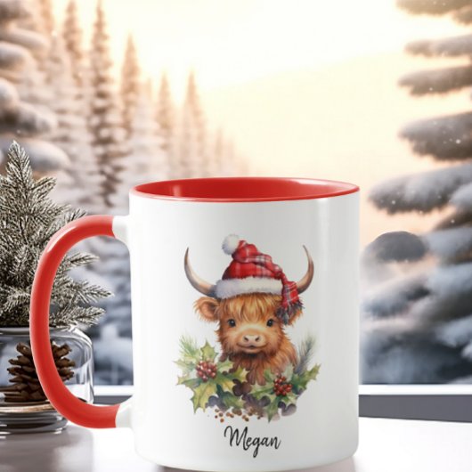 Niedliche Kühe Kalb Weihnachten Weihnachtsmann Kar Tasse
