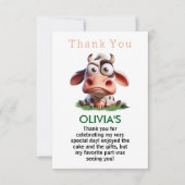 Niedliche Kühe Landtiere 2. Geburtstag Party Dankeskarte (Vorderseite)