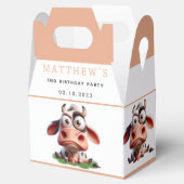 Niedliche Kühe Landtiere 2. Geburtstag Party Geschenkschachtel (Geöffnet)