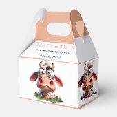 Niedliche Kühe Landtiere 2. Geburtstag Party Geschenkschachtel (Vorderseite)