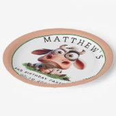 Niedliche Kühe Landtiere 2. Geburtstag Party Pappteller (Schrägansicht)