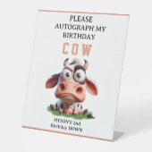 Niedliche Kühe Landtiere 2. Geburtstag Party Sockelschild (Vorderseite)
