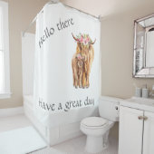 Niedliche Kühe mit Blume Duschvorhang (Beispiel)