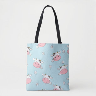 Niedliche Kühe nahtlos. Vintager kalter Rücken Tasche