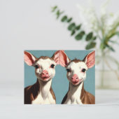 Niedliche Kühe Postkarte (Stehend Vorderseite)