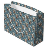 Niedliche Kühe und Blume Große Geschenktüte (Rückseite Schrägansicht)