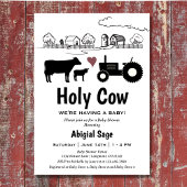 Niedliche Kühe und Traktorandendusche Einladung