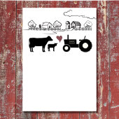 Niedliche Kühe und Traktorandendusche Einladung