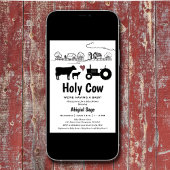 Niedliche Kühe und Traktorandendusche Einladung