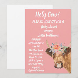 Niedliche Kuhfarm Country Baby Western Einladung