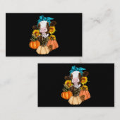 Niedliche Kuhfarm Pumpkin Farm Fall Erntedank Farm Visitenkarte (Vorne/Hinten)
