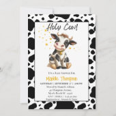 Niedliche Kuhfarm Thema Kinderdusche Einladung (Vorderseite)