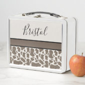 Niedliche Kuhflecken Tier drucken Ihren Namen Metall Brotdose (Beispiel)