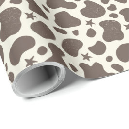 Niedliche Kuhhaut Cowboy Braun Creme Geschenkpapier
