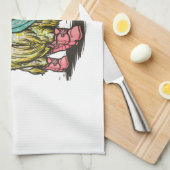 Niedliche Kuhhpingeln, Western Geschirrtuch (Viertel Falte)