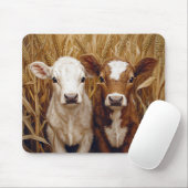 Niedliche Kuhkalben Maisfeld Mousepad (Mit Mouse)