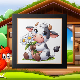 Niedliche Kuhliebhaber Farm Fliese