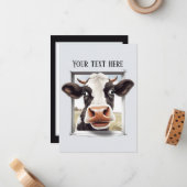 Niedliche Kuhliebhaber fügen eine Nachricht zu jed Mitteilungskarte (Vorderseite/Rückseite Beispiel)