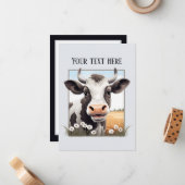 Niedliche Kuhliebhaber fügen eine Nachricht zu jed Mitteilungskarte (Vorderseite/Rückseite Beispiel)