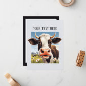 Niedliche Kuhliebhaber fügen Nachrichten zu jedem  Mitteilungskarte (Vorderseite/Rückseite Beispiel)