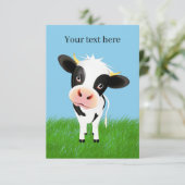 niedliche Kuhliebhaber fügen Text hinzu Dankeskarte (Stehend Vorderseite)