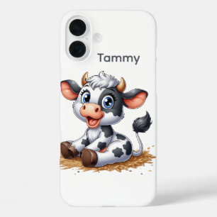 Niedliche Kuhliebhaber geben Namen iPhone 16 Plus Hülle