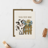 Niedliche Kuhliebhaber hinzufügen Mitteilungskarte (Vorderseite/Rückseite Beispiel)