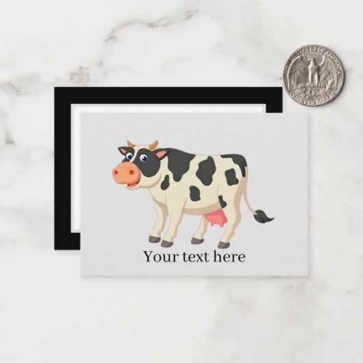 niedliche Kuhliebhaber hinzufügen Sentiment Note C Mitteilungskarte (Vorderseite/Rückseite Beispiel)