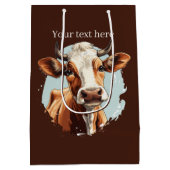 Niedliche Kuhliebhaber Mittlere Geschenktüte (Rückseite)