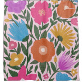 Niedliche, kühne Blume Girls Duschvorhang (Vorderseite)