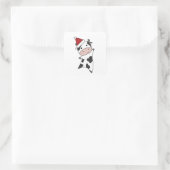 Niedliche Kuhweihweihnachtskinder-Niedliche Tiere Quadratischer Aufkleber (Tasche)