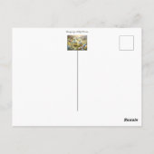 Niedliche Küken auf einer Wiese mit Ostereiern, Vi Postkarte (Rückseite)