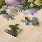 Niedliche Küken auf einer Wiese mit Ostereiern, Vi Puzzle (Seite)