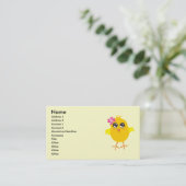 Niedliche Küken-Geschäfts-Karte Visitenkarte (Stehend Vorderseite)