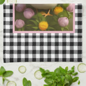 Niedliche Küken und Blume Ostern Geschirrtuch (Gefaltet)