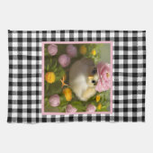 Niedliche Küken und Blume Ostern Geschirrtuch (Horizontal)