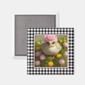 Niedliche Küken und Blume Ostern Magnet (Vorderseite/Rückseite)