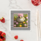 Niedliche Küken und Blume Ostern Serviette (Beispiel)