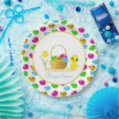 Niedliche Küken- und mehrfarbige Ostereier Pappteller (Party)