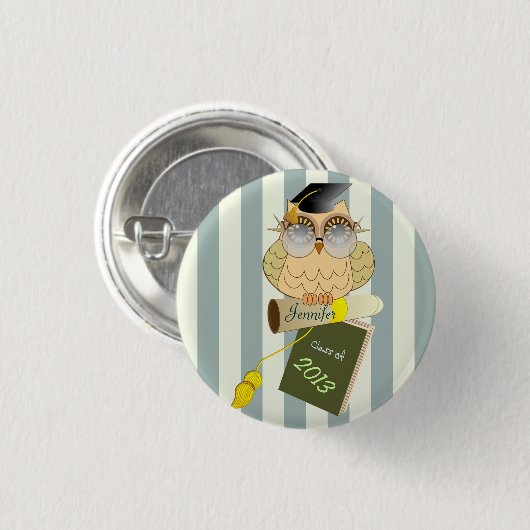 Niedliche kundenspezifische Abschluss-Cartoon Eule Button (Vorne & Hinten)