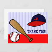 Niedliche kundenspezifische Baseball-Ebene danken Dankeskarte (Vorne/Hinten)