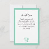 Niedliche kundenspezifische Farbbaby-Abdrücke Dankeskarte (Rückseite)