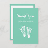 Niedliche kundenspezifische Farbbaby-Abdrücke Dankeskarte (Vorne/Hinten)