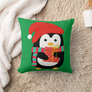 Niedliche, kundenspezifische Red Pinguin Weihnacht Kissen