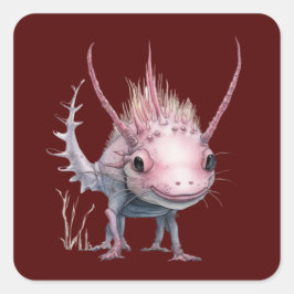 Niedliche Kunst Axolotl Quadratischer Aufkleber