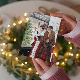 Niedliche Kunst Deko Retro Weihnachten Karte