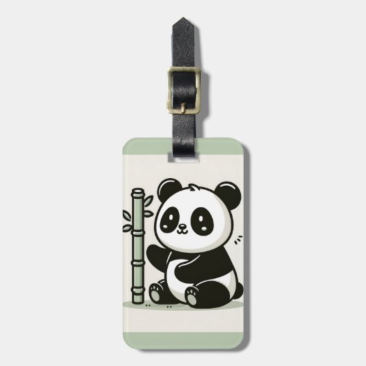 Niedliche Kunst in Panda und Bamboo Gepäckanhänger (Vorderseite vertikal)
