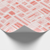 Niedliche Kunst liefert Coral Red Pattern Creative Geschenkpapier (Ecke)